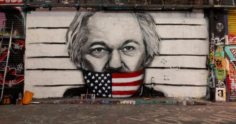 Julian Assange Trustfall